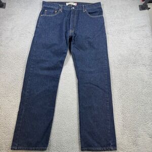Levi Strauss & Co 505 Mens‎ Straight Fit Dark Wash Denim Jeans W36 L32